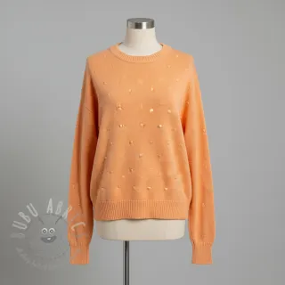 Dzianina swetrowa BIG KNIT DOT peach