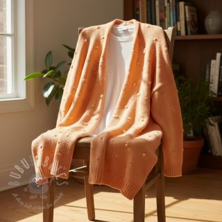 Dzianina swetrowa BIG KNIT DOT peach