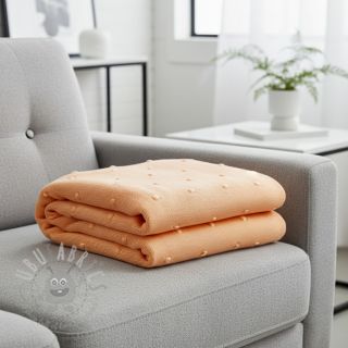 Dzianina swetrowa BIG KNIT DOT peach