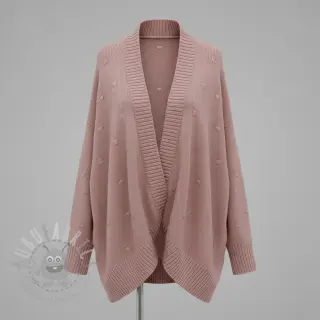 Dzianina swetrowa BIG KNIT DOT old pink