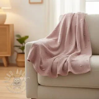 Dzianina swetrowa BIG KNIT DOT old pink