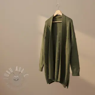 Dzianina swetrowa BIG KNIT DOT camo green