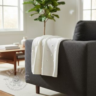 Dzianina swetrowa BIG KNIT DOT off white