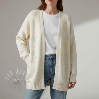 Dzianina swetrowa BIG KNIT DOT off white