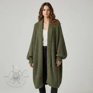 Dzianina swetrowa BIG KNIT camo green