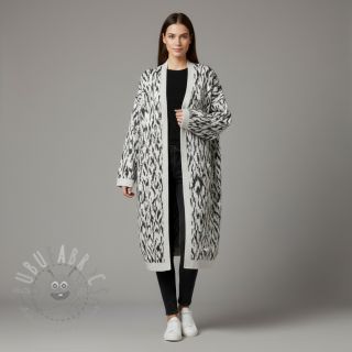 Dzianina swetrowa jacquard Comfy Blurry Ikat grey