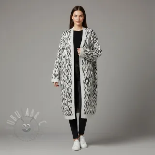 Dzianina swetrowa jacquard Comfy Blurry Ikat grey