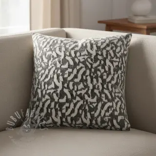 Dzianina swetrowa jacquard Comfy Collage shapes grey
