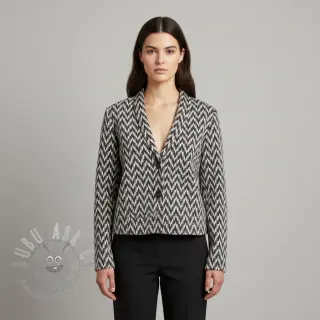 Dzianina swetrowa jacquard Comfilia Arrows grey