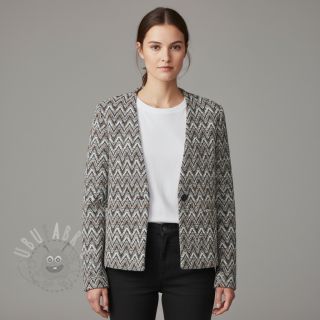 Dzianina swetrowa jacquard Comfilia Zigzag wavy brown