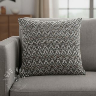 Dzianina swetrowa jacquard Comfilia Zigzag wavy brown