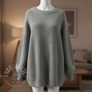 Dzianina swetrowa BIG KNIT light grey