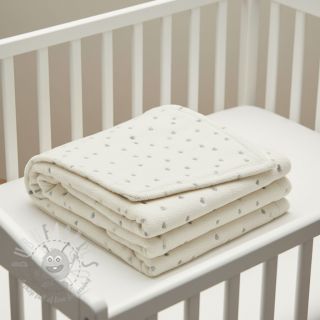 Tkanina płaszczowa TEDDY Tossed hearts silver