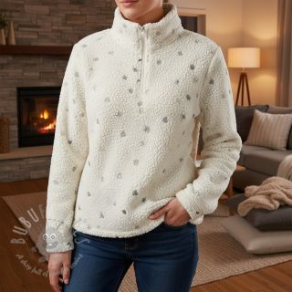 Tkanina płaszczowa TEDDY Tossed hearts silver