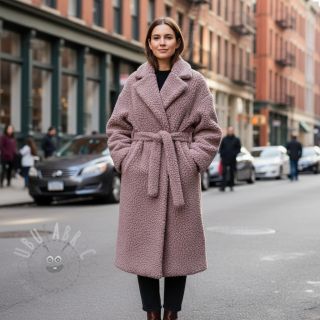 Tkanina płaszczowa TEDDY dark powder