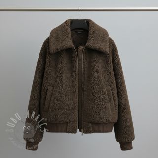 Tkanina płaszczowa TEDDY dark brown