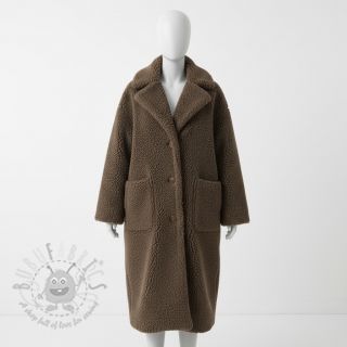 Tkanina płaszczowa TEDDY dark brown