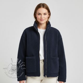 Tkanina płaszczowa TEDDY navy