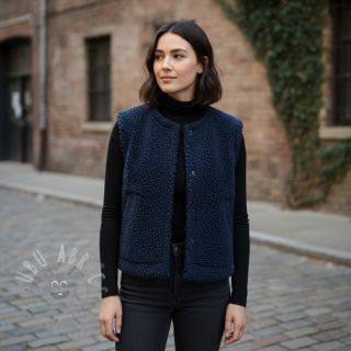 Tkanina płaszczowa TEDDY navy