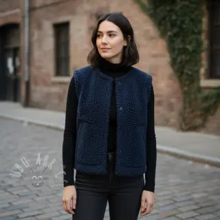 Tkanina płaszczowa TEDDY navy