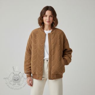 Tkanina płaszczowa TEDDY Hearts in hearts brown