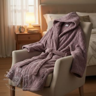 Tkanina płaszczowa TEDDY Hearts in hearts mauve