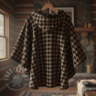 Tkanina płaszczowa TEDDY JACQUARD PIED DE POULE camel