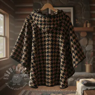 Tkanina płaszczowa TEDDY JACQUARD PIED DE POULE camel