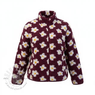 Tkanina płaszczowa TEDDY Daisy brom beere