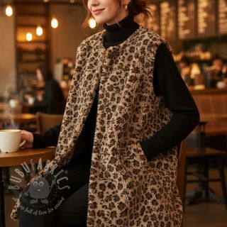 Tkanina płaszczowa TEDDY Panthera light sand