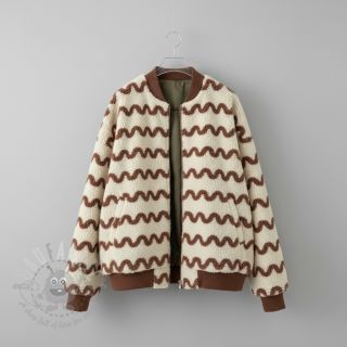 Tkanina płaszczowa TEDDY JACQUARD Waves camel