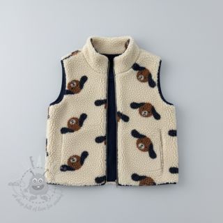 Tkanina płaszczowa TEDDY JACQUARD Dogs brown