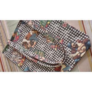 Tkanina dekoracyjna Vegan black check digital print