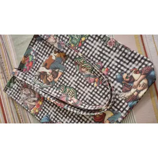 Tkanina dekoracyjna Vegan black check digital print