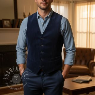 Sztruks 6W WASHED STRETCH navy