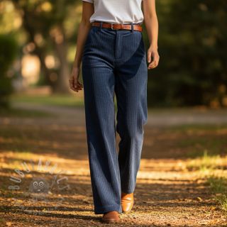 Sztruks 6W WASHED STRETCH marine