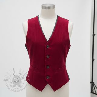 Sztruks 6W WASHED STRETCH dark red