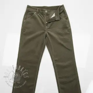 Sztruks 6W WASHED STRETCH camo green