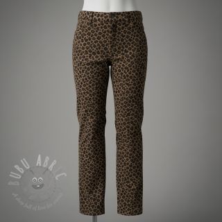 Sztruks STRETCH Little Leopard taupe