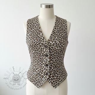 Sztruks STRETCH Little Leopard light sand