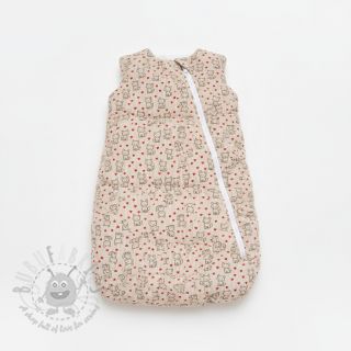 Sztruks STRETCH Little foxes light sand