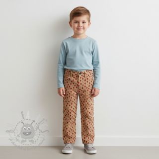 Sztruks STRETCH Little strawberries sand