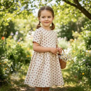 Sztruks STRETCH Little cherry light sand