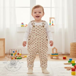 Sztruks STRETCH Little cherry light sand