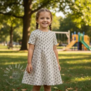 Sztruks STRETCH Little flower light sand