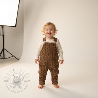 Sztruks STRETCH Little flower taupe