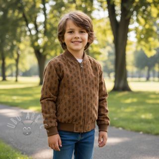 Sztruks STRETCH Little flower taupe