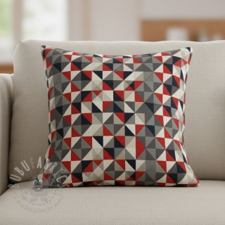 Tkanina dekoracyjna Linenlook Big triangle red