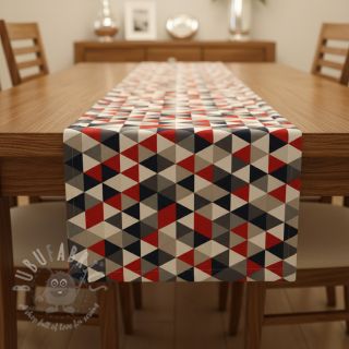 Tkanina dekoracyjna Linenlook Big triangle red