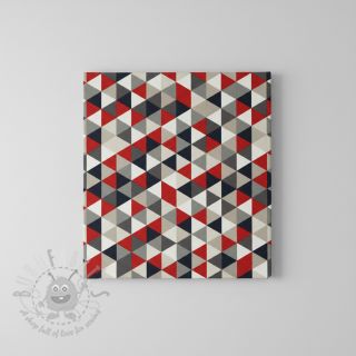 Tkanina dekoracyjna Linenlook Big triangle red